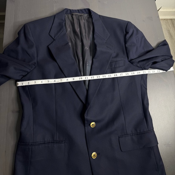 Vintage Navy Wool Christian Dior Blazer With Gold Buttons 41R - Picture 8 of 10